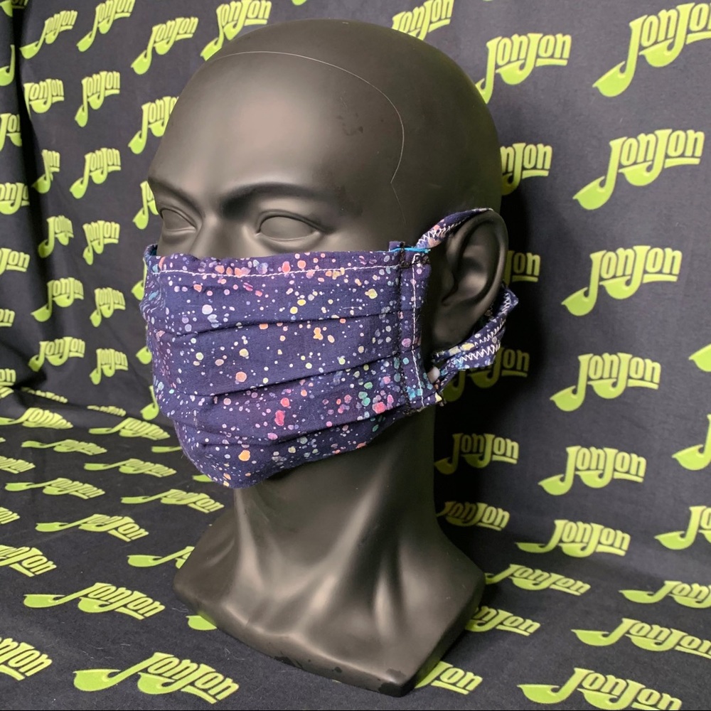 Blue-Pink-Purple Paint Splatter Pattern Face Mask